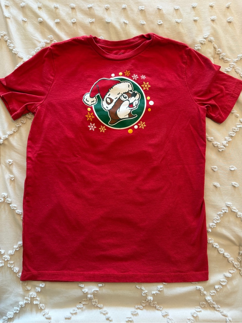 Kids Holiday Graphic Tee with Festive Character - Red